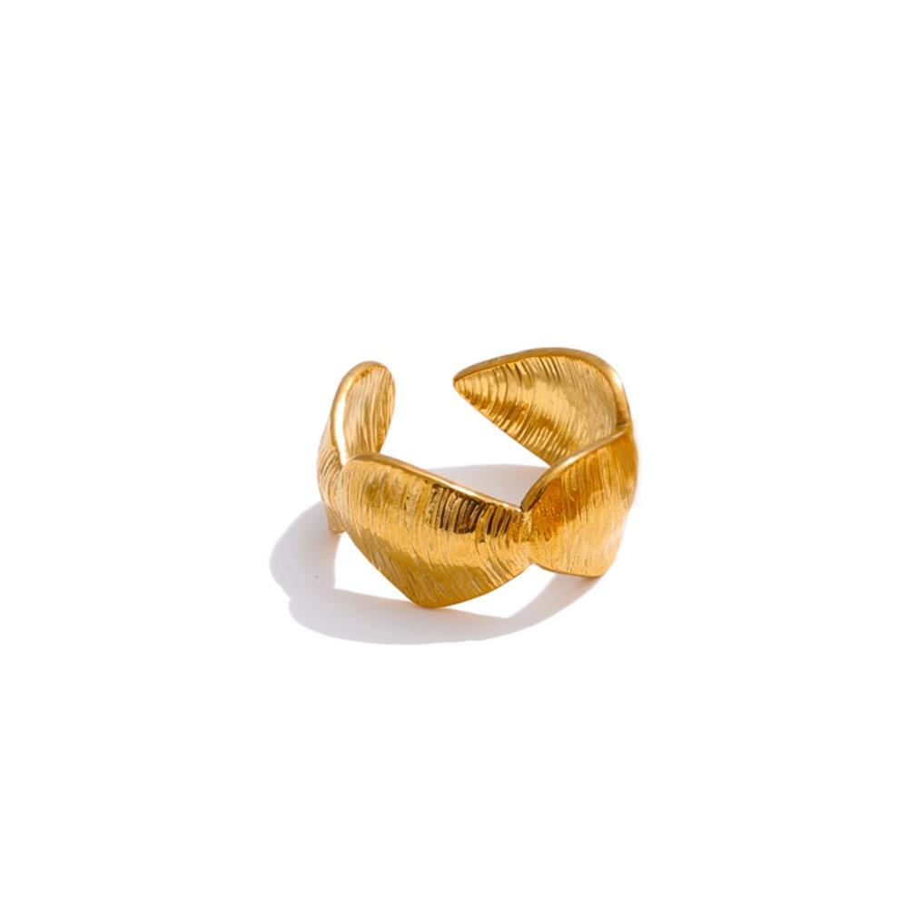 

Yhpup 2025 Ocean Style Conch Shell Fish Pattern Open Golden Ring PVD Plated Stainless Steel Rust Proof Summer Jewelry Wholesale