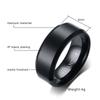 Ikuinen Ring Men Titanium Black Wedding Bands Engagement Ring 8mm Male Finger Rings Jewelry
