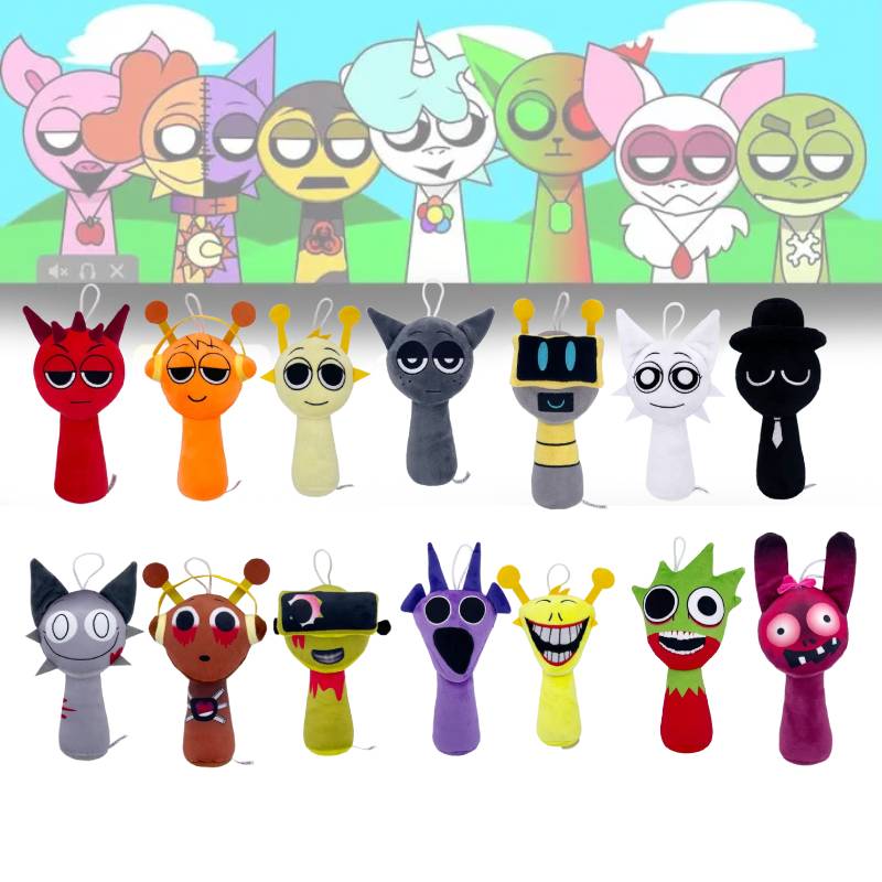 Sprunki Colorful Stuffed Toy Cartoon Game Children Birthday Holiday Dolls Gift