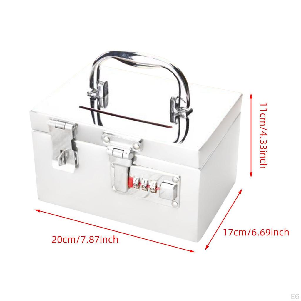 Money Saving Box Adults Bank with Handle Combination Lock Piggy for Holidays