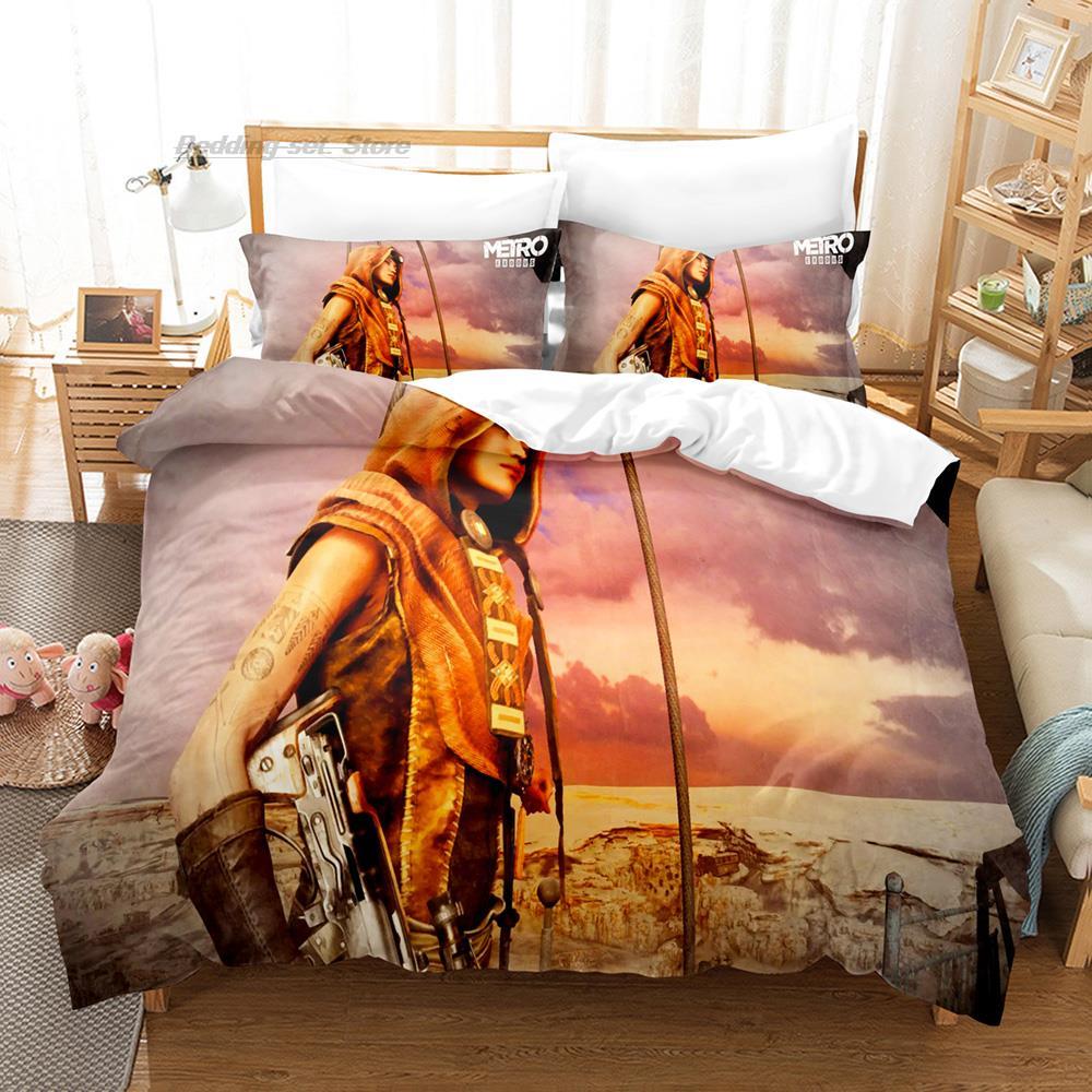 Metro Exodus Bedding Set Single Twin Full Queen King Size Bed Set Aldult Kid Bedroom Duvetcover Sets 3D Print Game Bed Sheet Set