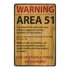Area 51 Warninng No Trespassing  Retro Metal Sign  Wall kitchen  Home Art Vintage Decor Metal Poster 30X20CM DU-2853