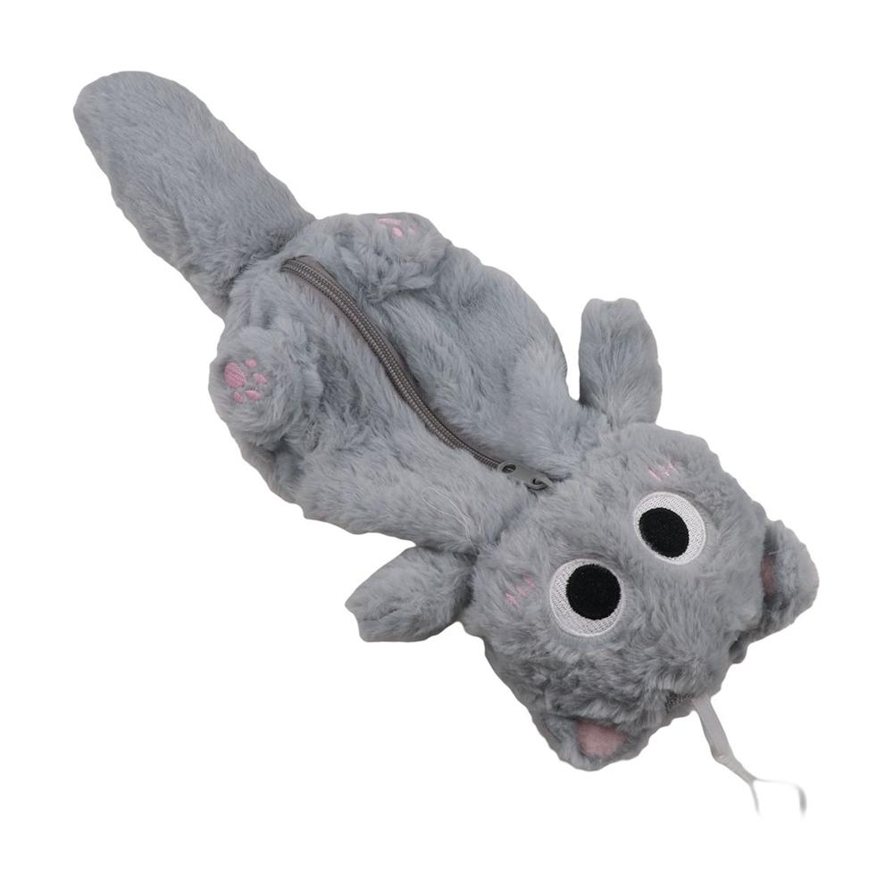Large Capacity Gray Cat Pencil Bag Thicken Kitten Stationery Bag Cute Kitten Pencil Case  Kids Gift