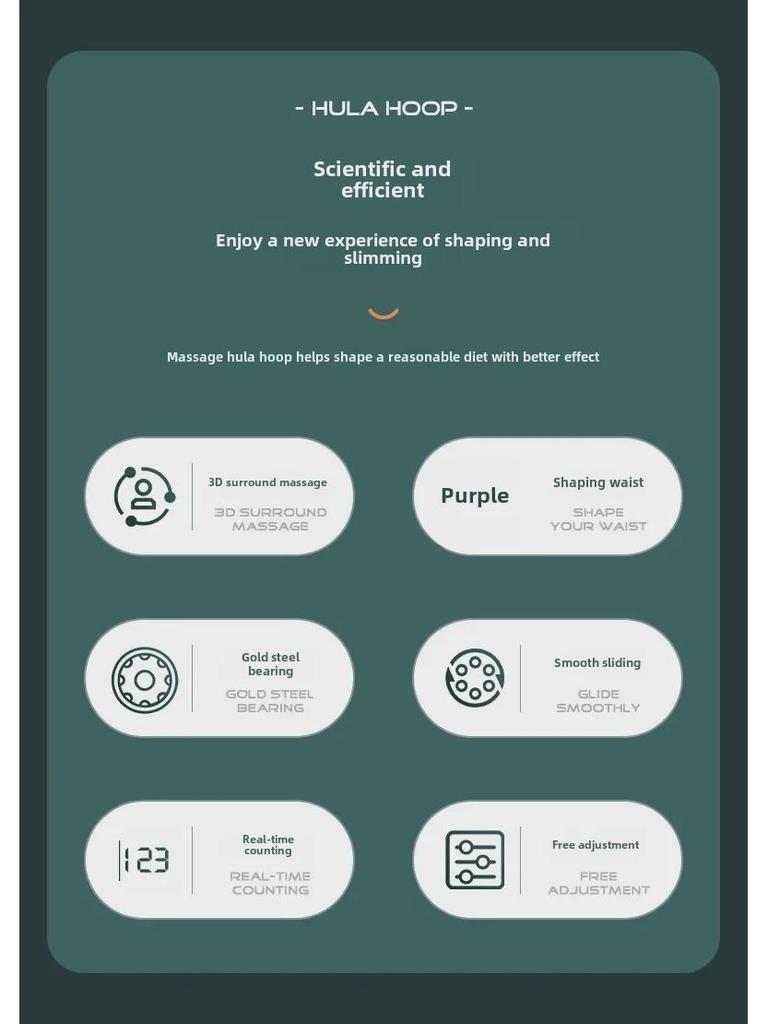 Verstellbarer Smart Weighted Hula Hoop für Erwachsene - Abnehmbar, Zählender Fitness-Reifen für Bauchmuskeltraining