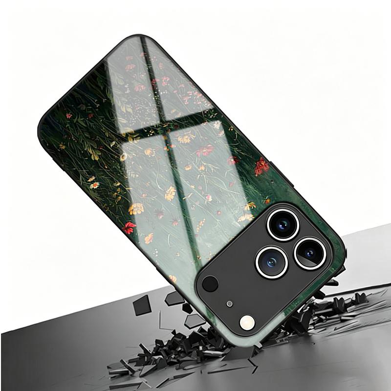 Red Yellow Wildflowers Tempered Glass Phone Case For Samsung Galaxy S26 Ultra S25 Plus S23 FE S24 S25 Ultra 5G Shockproof Cover
