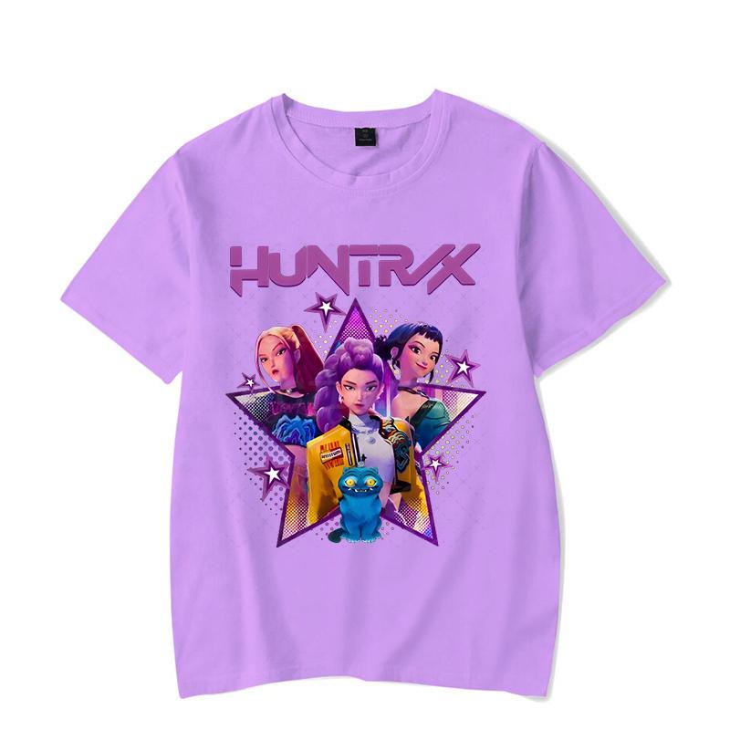 

женская футболка с круглым вырезом K-pop Demon Hunters Graphic rumi tees мужская женская корейское аниме Y2K топы Смешные K-pop Demon Hunters футболки 3XL