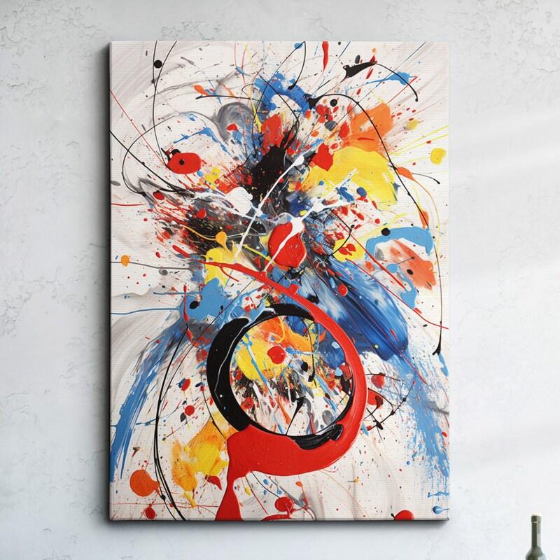 Tapestry abstract oil painting with paint splashes 75x100 чёрный