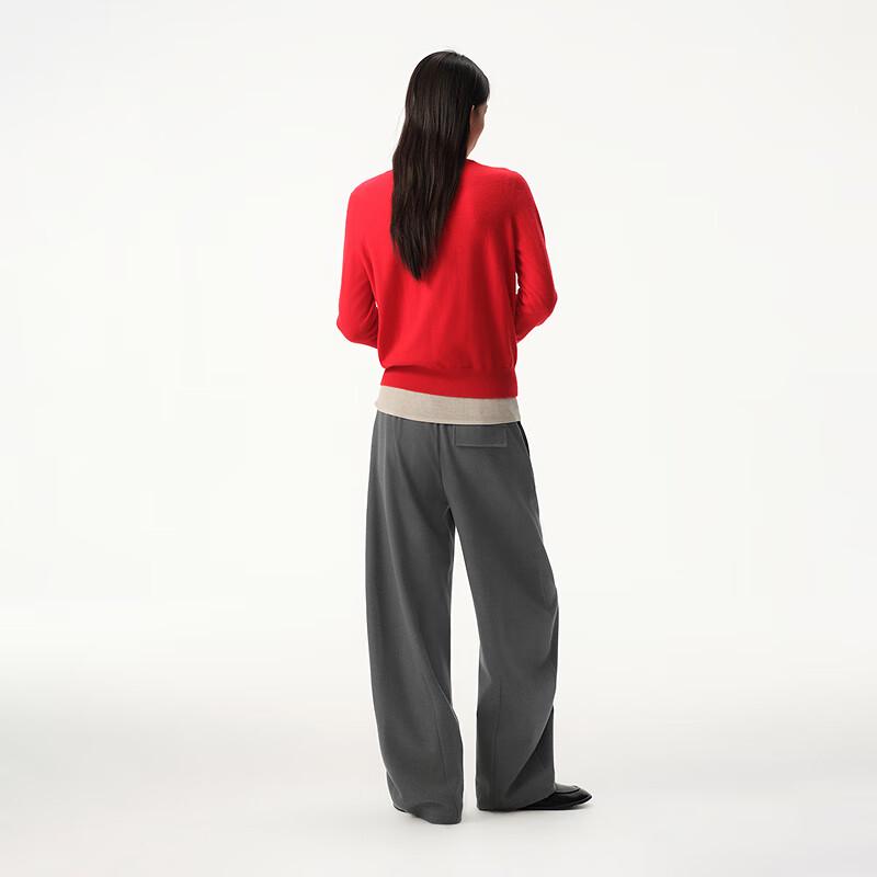 Women's Elegant Cashmere Blend Round Neck Knit Cardigan