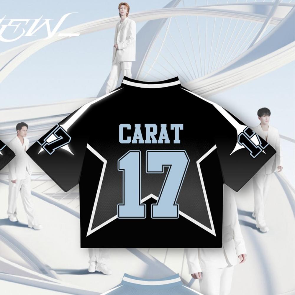 Summer New Korean Ins Music Team Seventeen Jersey Men's Women's Fan Y2K Fashion Casual Sports T-Shirt Oversized Breathable Top
