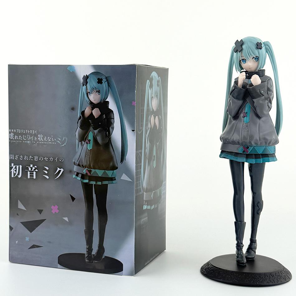 Hatsune Miku New In A World With Closed Windows Collectible Anime Action Kwaii Miku Figures Model Toys Christmas Gifts