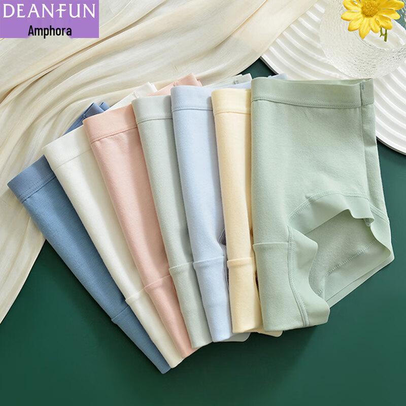 Diafen Women's 95% Cotton Seamless Mid-Waist Briefs 4-Pack