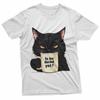 Is He Dead Yet Black Cat Lover 100% Cotton T-shirt Mens Tees Top