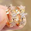 Trendy Gold Star Huggie Hoop Earrings with Cubic Zirconia for Women Fashion Daily Wear