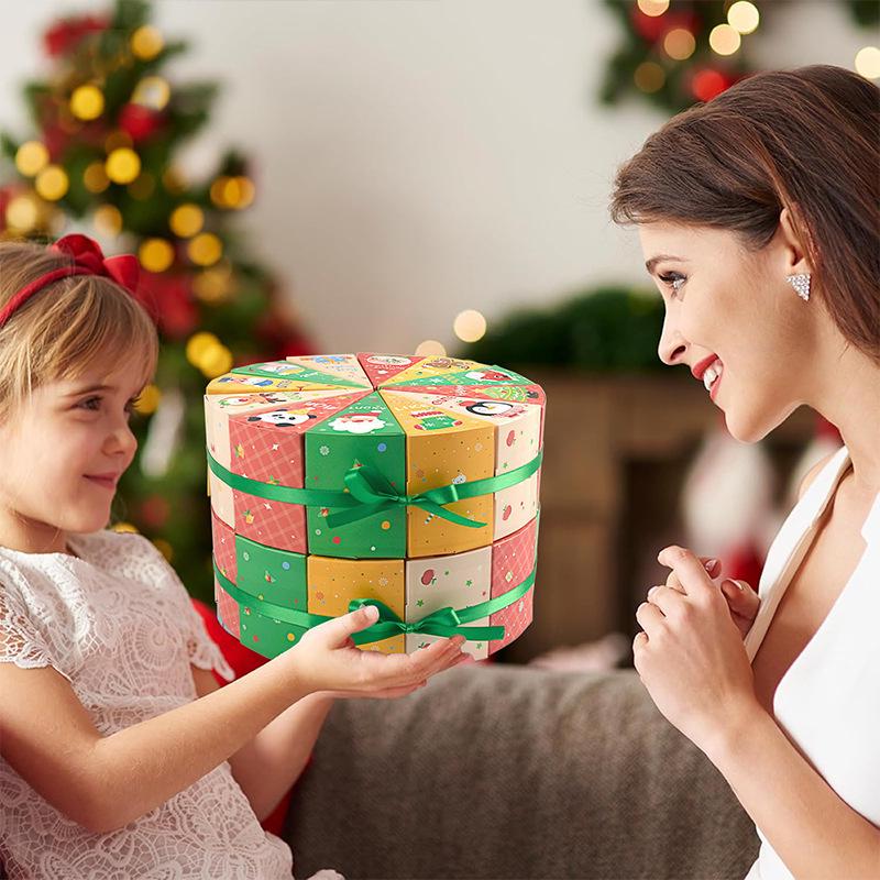 12 Christmas Countdown Gift Boxes: Festive Party Packaging (12 Pcs)