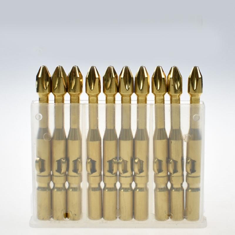 10Pcs 5mm/6mm Impact Screwdriver Bit Antislip Crossing Head Strong Magnetic Electric Drill Screwdriver Attachment Part