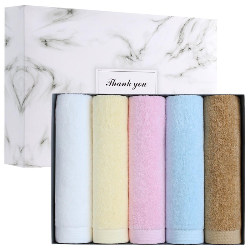 Pastel 30 count 170g 5-piece hotel towel set Light brown