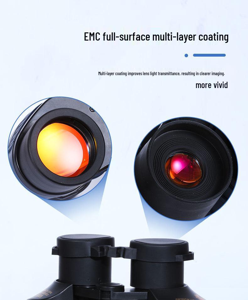 60x60 HD Red Film Binoculars: High Magnification, Portable, with Coordinates and Low-Light Night Vision for Outdoor Use.