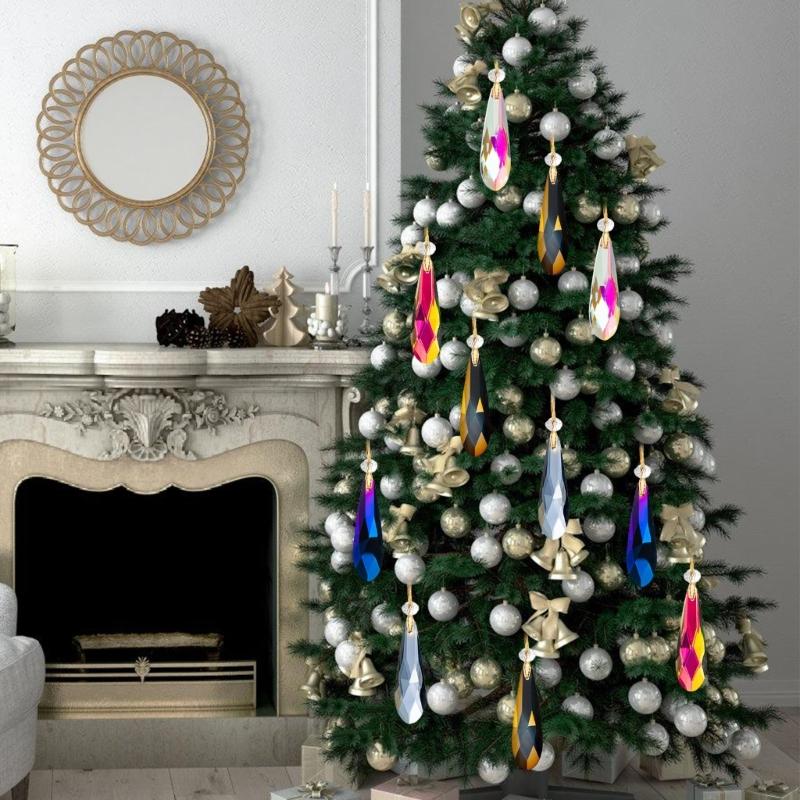 Crystal Prism Suncatchers Chains Sparkling Assorted Crystal Suncatchers To Enhances Natural Lights with Rainbows