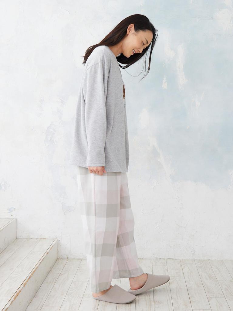 Atelier Momo Momo Monchhichi Piżama z długim rękawem i zestaw damski, Szary, MP44050-52