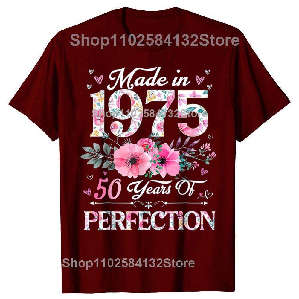 50th Birthday Gift 50 Years Old Vintage 1975 Limited Edition Men T Shirt New Cotton Short Sleeve Funny Father Daddy Tshirts