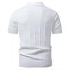 2026 Men's Casual Short-Sleeved T-Shirt - Solid Stripes - Fashionable Trendy Casual Fit Knitted Base Shirt