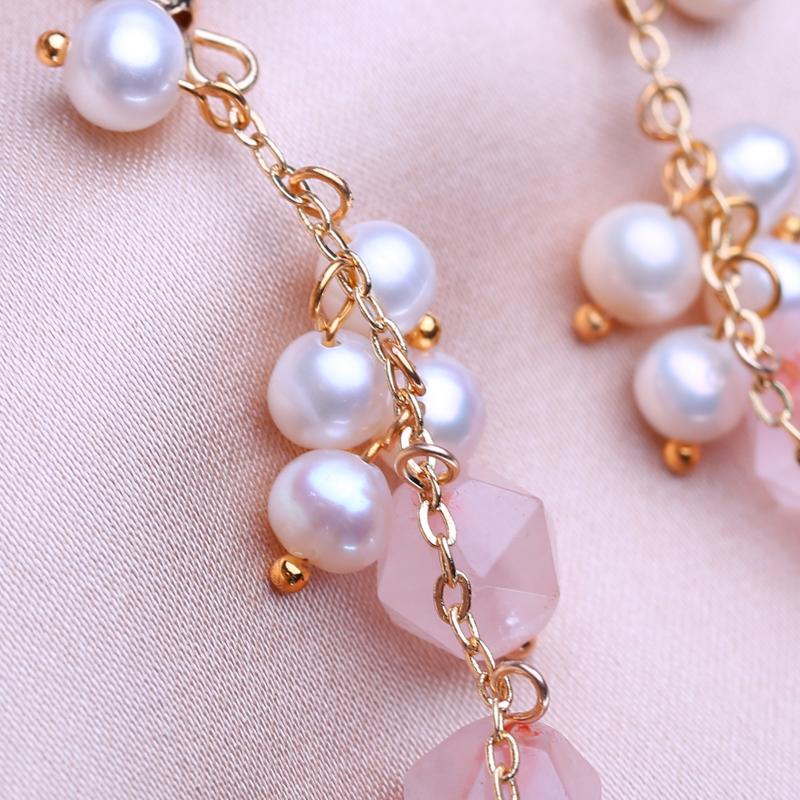 KNIKOO Tassel Drop øredobber for kvinner Mote naturlig ferskvann perle øredobber Jewerly for bryllupsfest gaver