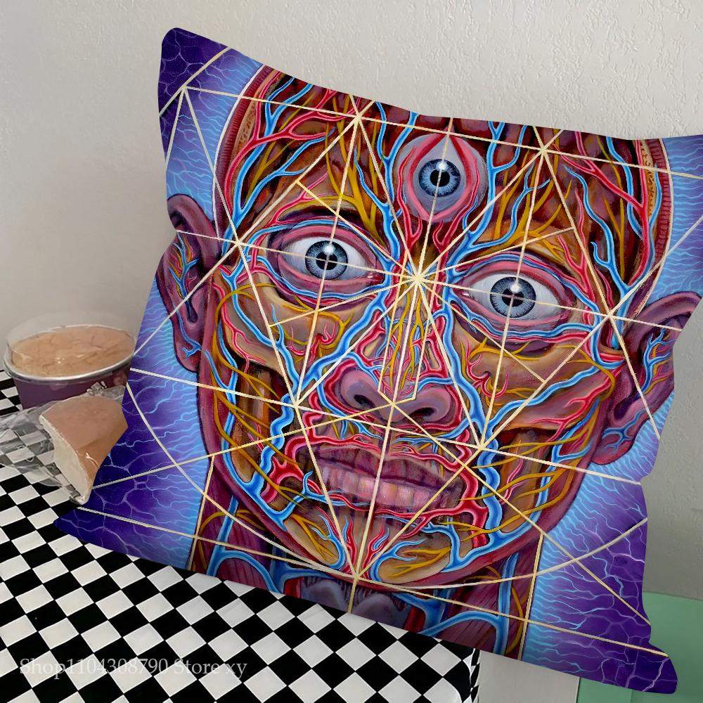 Abstract Alex Grey Trippy Psychedelic Pillow Bedroom Sofa Leisure Comfort Cushion Car Living Room Home Decoration