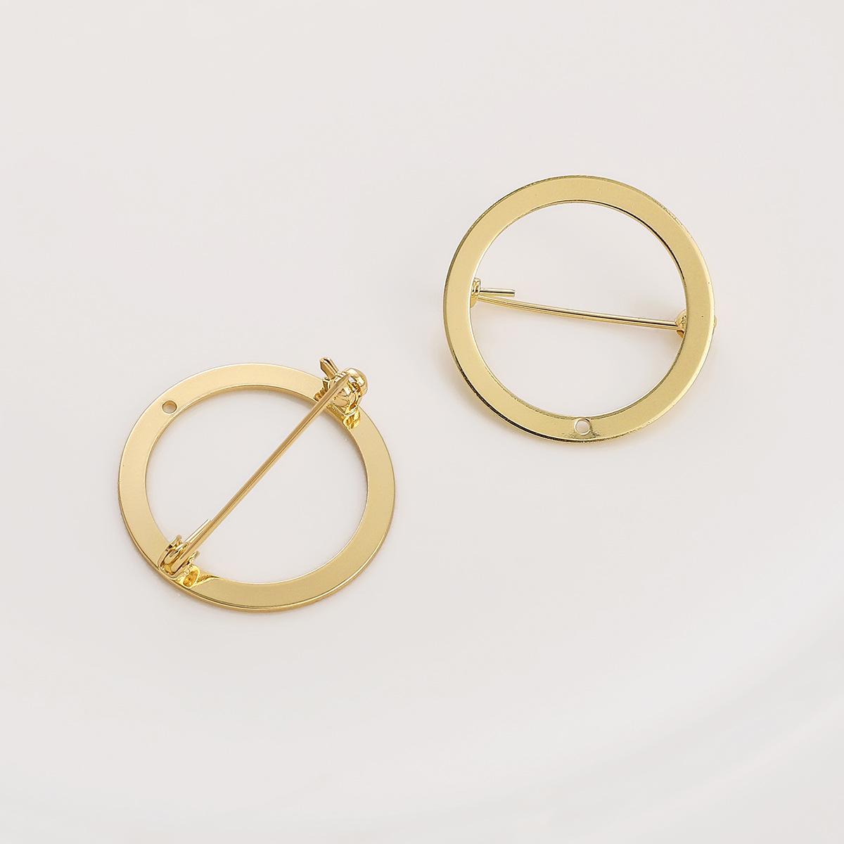 

Відкрита кругла брошка-застібка з золотим покриттям 14 карат для DIY вінка, шпильки або прикраси на корсаж