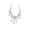 Zircon Flower Water Drop Necklace For Elegant Women With Copper Material And Lockbone Style