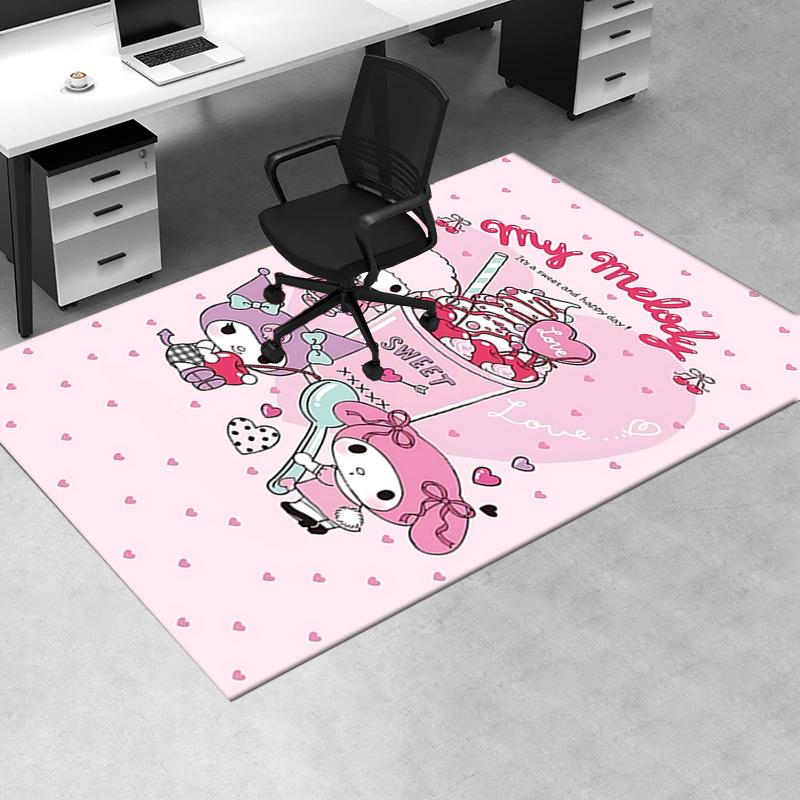Office Rug My Melody, Sweet Treats Anti-Slip Rug, Machine Washable for Living Room, Bedroom, Office, Multiple Sizes, Bedroom Mat, Decorative Mat, Dura