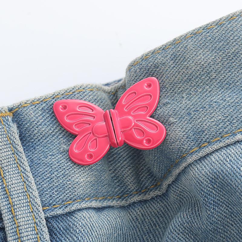 Adjustable Butterfly Waist Tightener for Jeans - Detachable Buckle for Large Waistbands