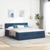 Ottoman Bed with Mattress Blue 160x200 Cm Fabric
