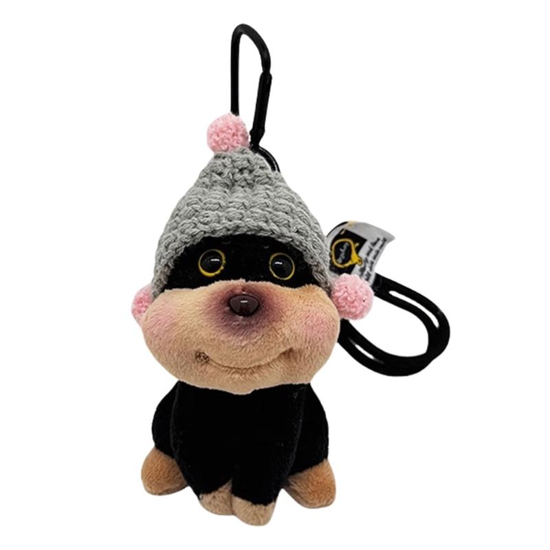 Cute Bees Dog Plush Keychain Charm Versatile Dog Bees Keychain Plush Charm Unique Accessory for Bag Embellishment