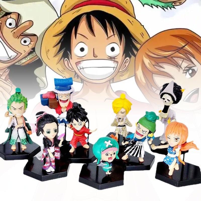 9pcs One Piece Role Pvc Toy Model Desktop Decoration Children Gift Christmas