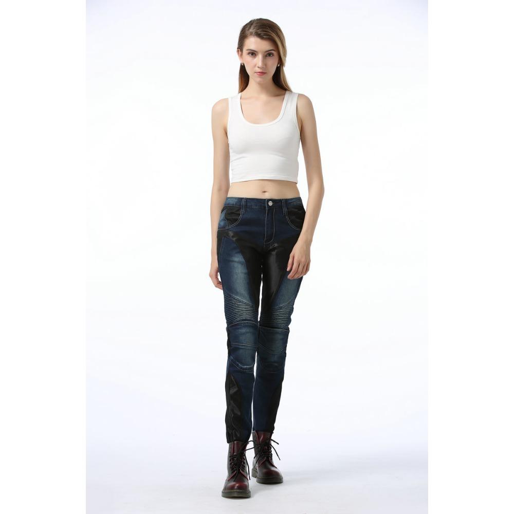 Summer Mesh Breathable Model, Locomotive Elastic Anti-drop Cycling Pants, Motorcycle Jeans for Women