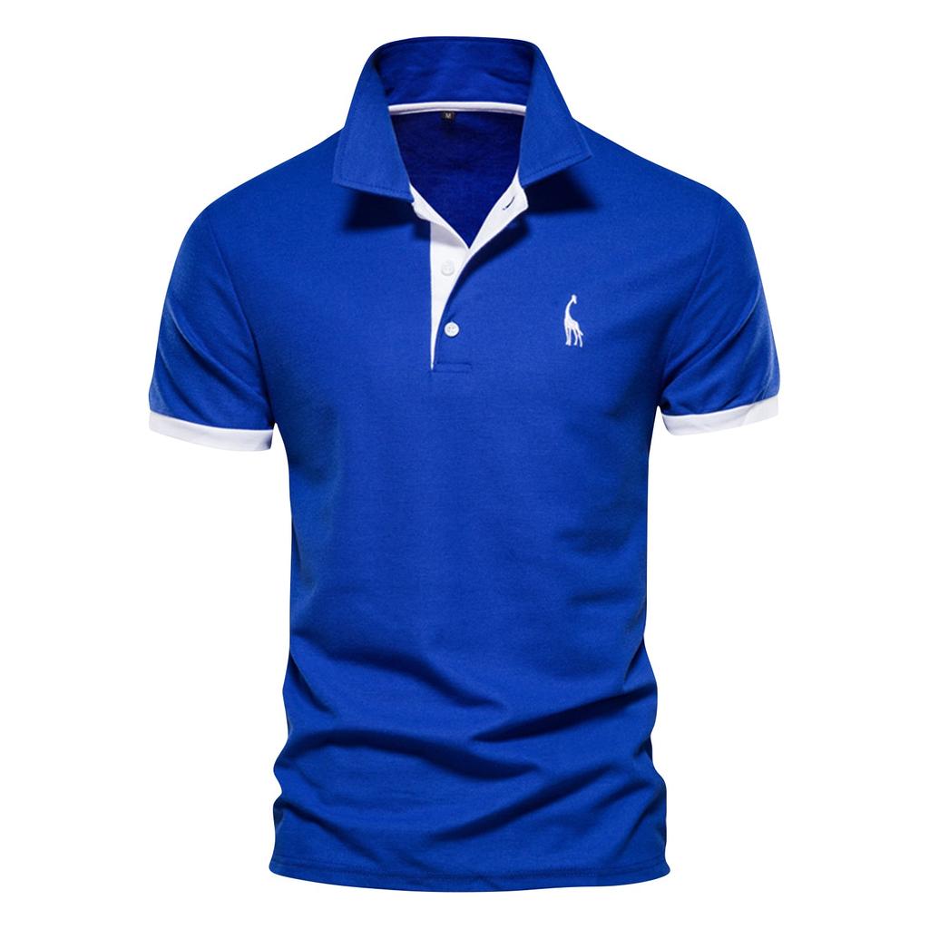 Sommer Kurzarm T-Shirt Herren besticktes Hemd Hemd Arbeitskleidung Halbarm Rehkitz