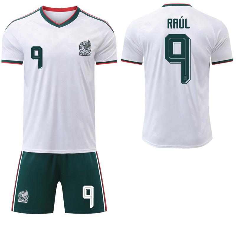 27 Mexico Away White Football Jersey Sports Suit Us-Canada-Mexico World Cup No. 9 Raul Jersey