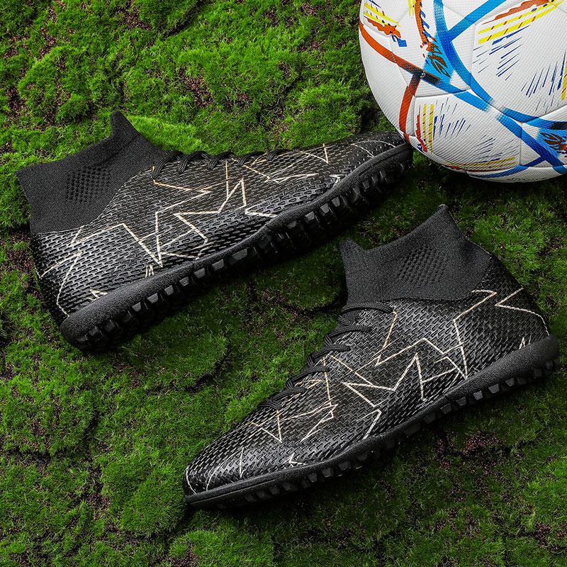 35-47 Unisex High-top Football Boots Youth Adult TPR Broken Nail TF Children Football Shoes