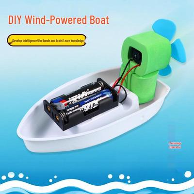 Bastel-Windkraft-Modellboot-Bausatz für Grundschüler