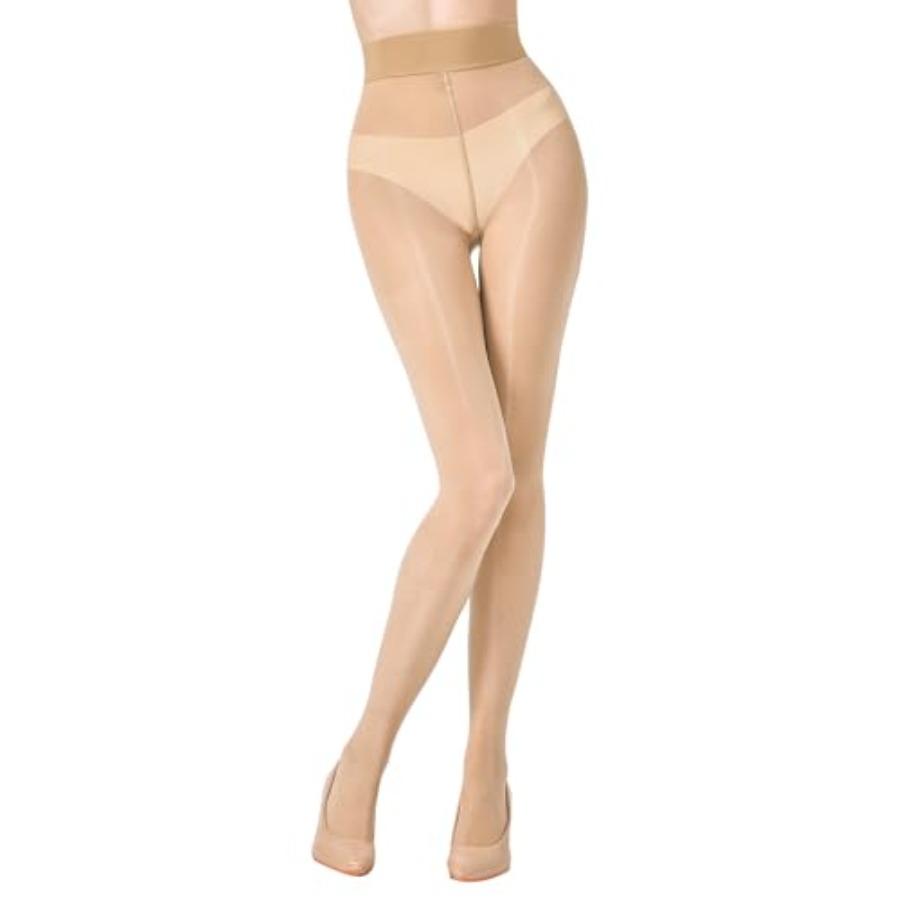 Shiny Pantyhose For Women 40D Sheer Shimmer Tights High Waist Silk Oil Glossy Shimmery Stockings