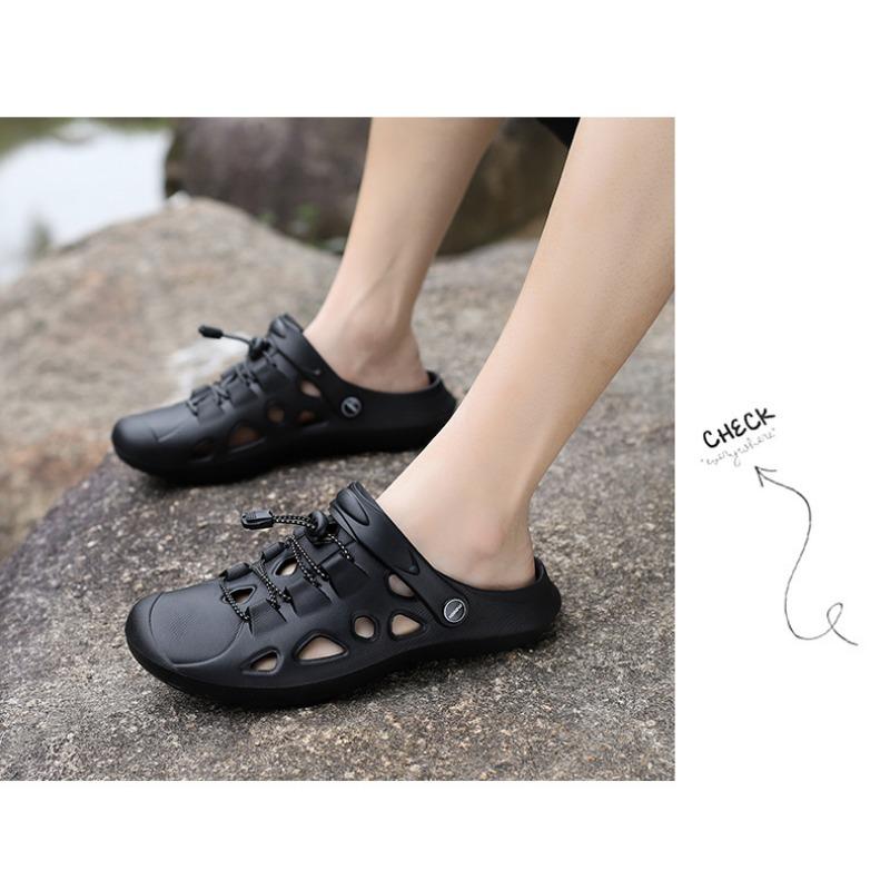 Men's Cave Shoes Casual Outdoor Baotou Sandals Two Wear Breathable Beach Sandals