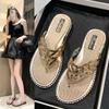Fashion Korean version of cold slippers Internet celebrity non-slip beach shoes flat flip-flops women wear 2025 summer and autumn new