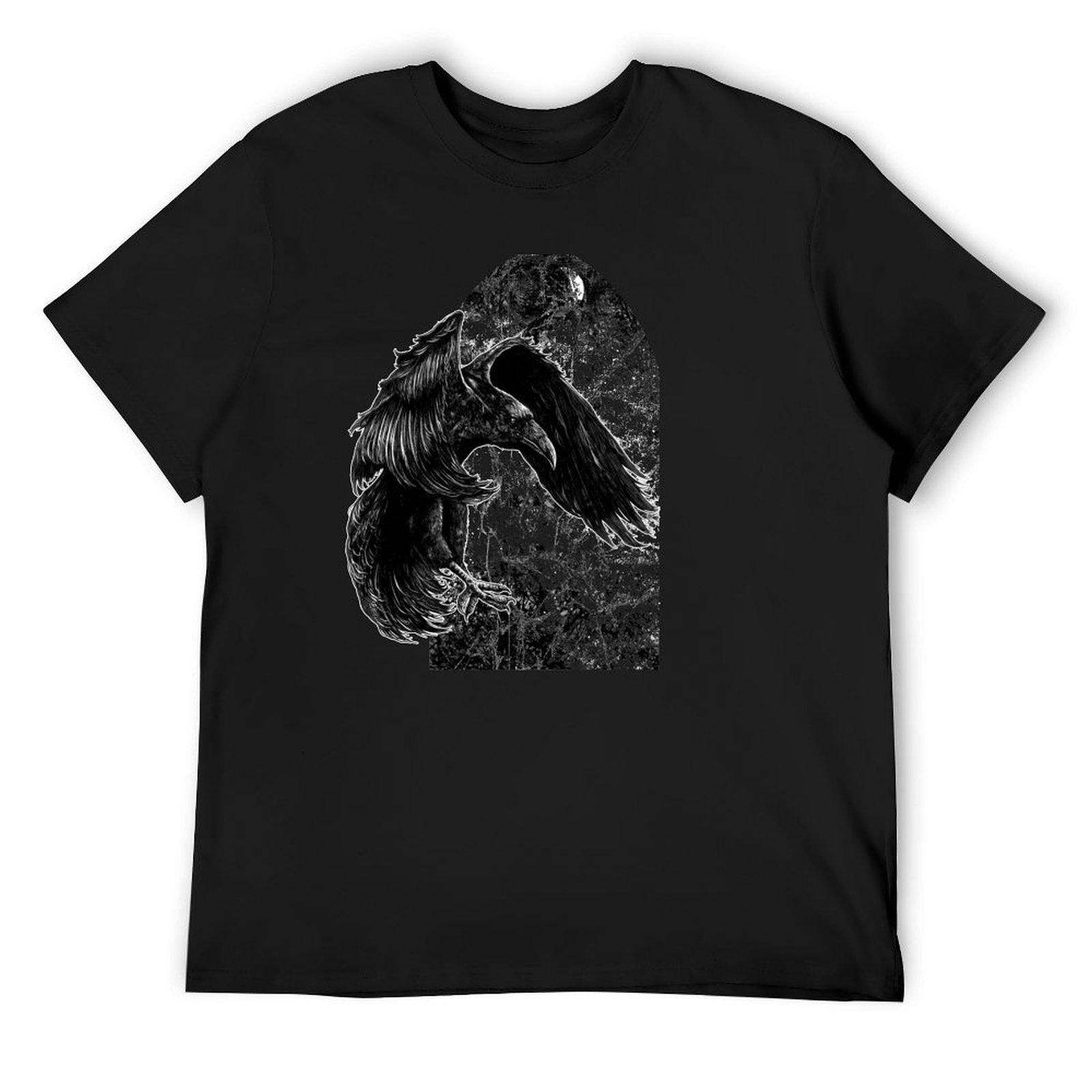

The Raven s Promise Gothic Illustration by Kim Fowler T-Shirt summer top plus sizes shirts men graphic 4XL