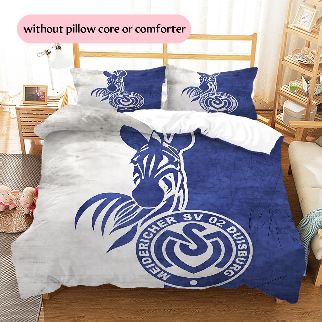 MSV Duisburg Pattern Bedding Home Decoration Birthday Gift (1 * Duvet Cover + 2 * Pillowcase, Without Core)