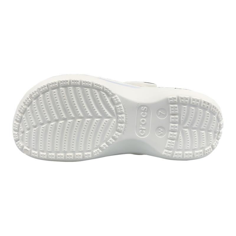 Crocs Classic Platform Clog Classic Cloud Crocs Vintage Gift Box Line Bier Puppy Button Bow All the Way Flowers Women's White Blue