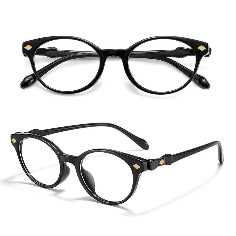 Fashionable Retro Reading Glasses for Women Anti Blue Light Ultra Light Anti Fatigue Oval Frame Glasses