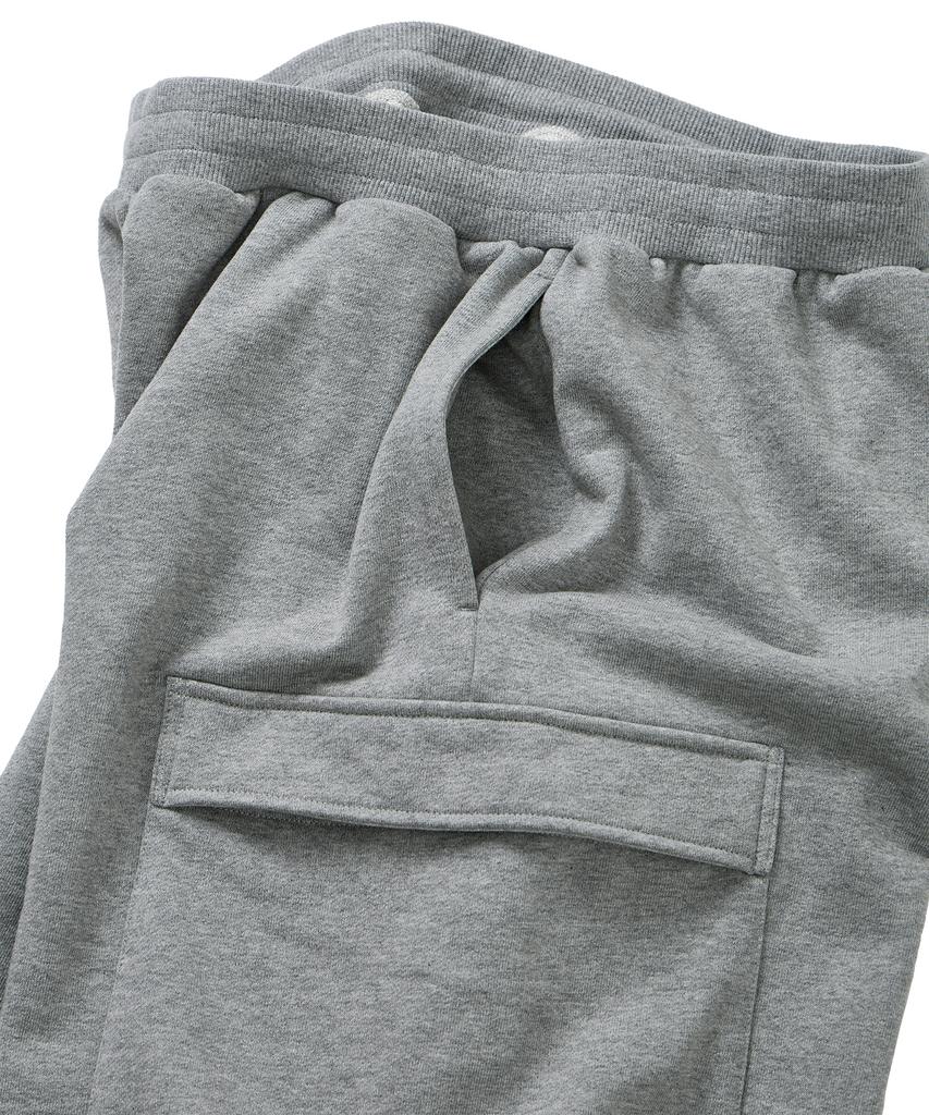 FOUNDPOCKET Wide Sweat Shorts Melange Gray