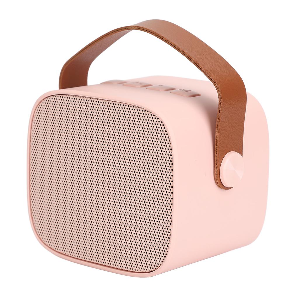 Mini Karaoke Maschine Mini Karaoke Tragbarer Bluetooth Lautsprecher mit 2 Drahtlosen Mikrofonen für Kinder Erwachsene Pink