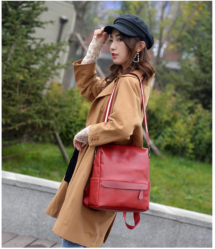 2025 Women's High-End Korean Versatile Backpack - Fashionable, Large Capacity, Retro Casual School Bag