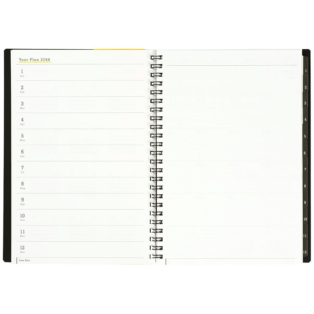 Maruman 2027 Planner, Mnemosyne Monthly Schedule Book with Notepad and Cover, A5 Size, Black,